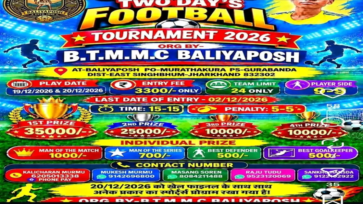 TWO DAY'S FOOTBALL TOURNAMENT 2026